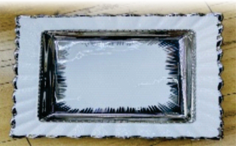 12-Inch Ceramic Gold-Trimmed Square Plate  18 pcs/carton - Gold