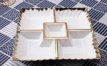 12.5-Inch Ceramic Nut Plate  24 pcs/carton - Mixed Gold & Silver