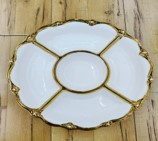 13-Inch Ceramic Round Nut Plate  20 pcs/carton - Mixed Gold & Silver