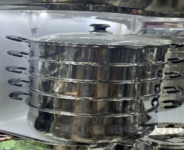 36 cm Black Tempered Glass Steamer Pot – 4 pcs/carton