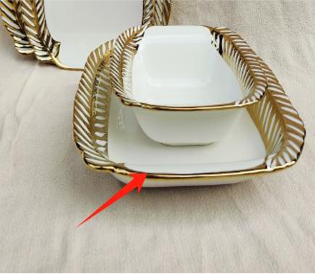 8.5-Inch Ceramic Soup Plate – 48 pcs/carton – Mixed Gold & Silver