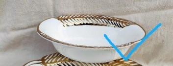 10-Inch Ceramic Oval Bowl  48 pcs/carton – Mixed Gold & Silver