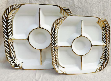 12-Inch Ceramic Nut Plate – 24 pcs/carton – Mixed Gold & Silver