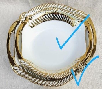 14-Inch Ceramic Baking Tray  24 pcs/carton – Mixed Gold & Silver