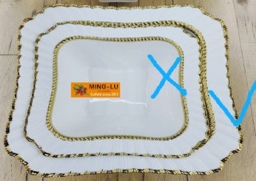 10-Inch Ceramic Square Plate   24 pcs/carton – Mixed Gold & Silver