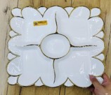 12.5-Inch Ceramic Square Nut Plate – 12 pcs/carton – Mixed Gold & Silver