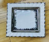 12-Inch Ceramic Silver-Trimmed Square Plate 18 pcs/carton - Silver